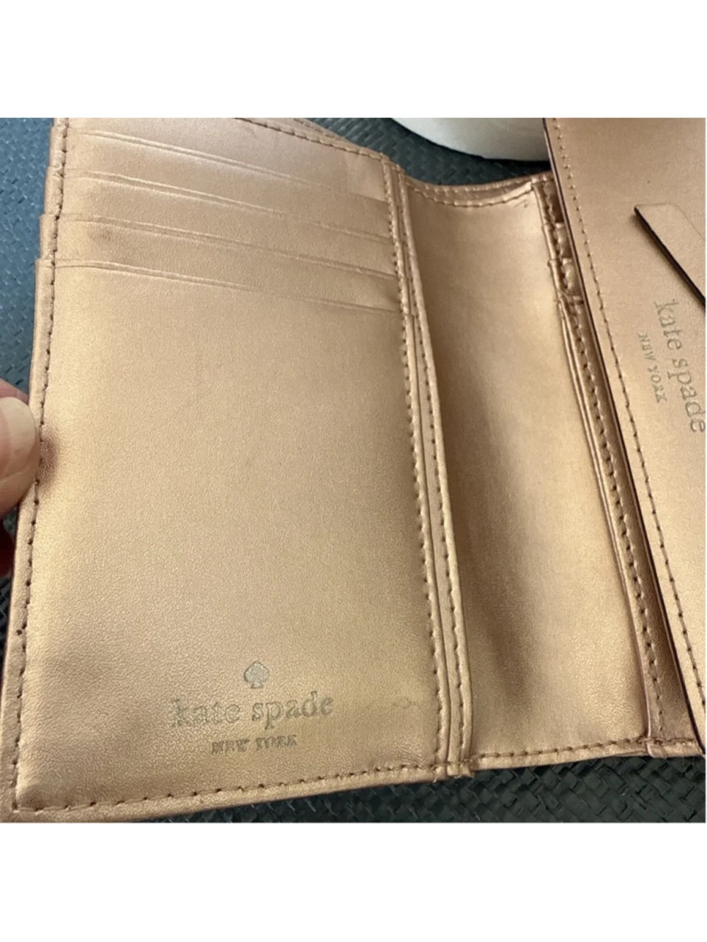Kate Spade Sawyer Street Callie Leather Bi Fold Wallet in Rose Gold